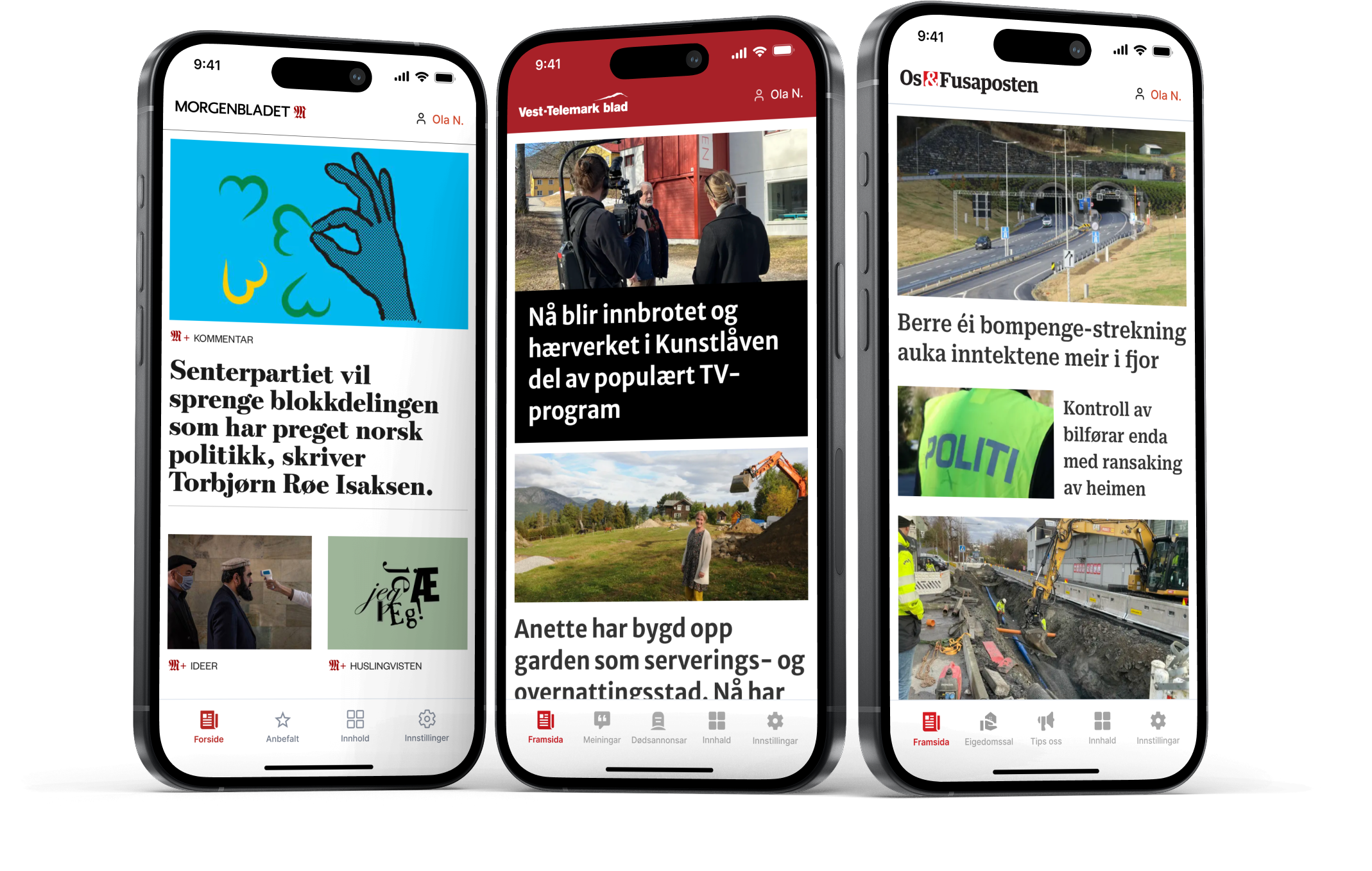 Boomerang news app interface